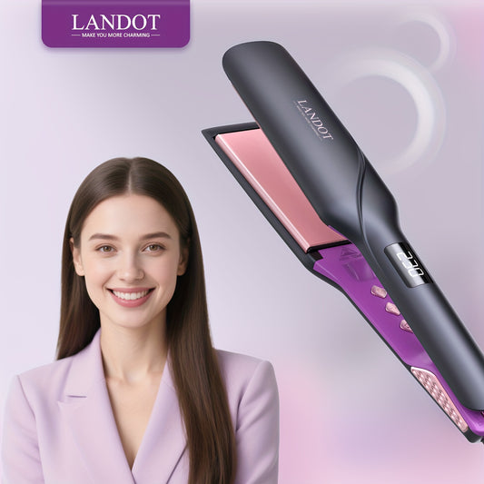 LANDOT Wide Flat Iron Hair Straightener 1.75 Inch for Thick Hair