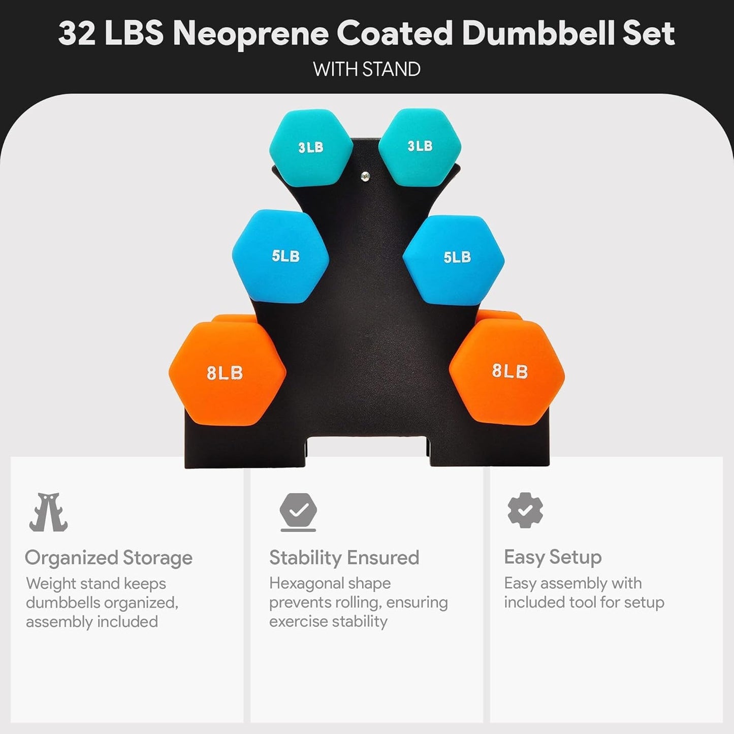 BalanceFrom Dumbbell Set with Stand for Home Gym