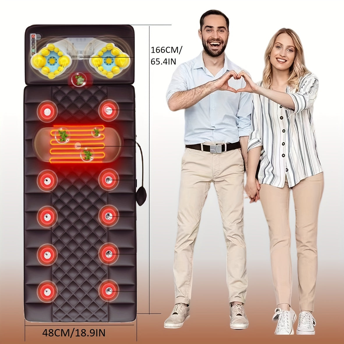 Full Body Massage Mattress with Neck Kneading and Heat Therapy