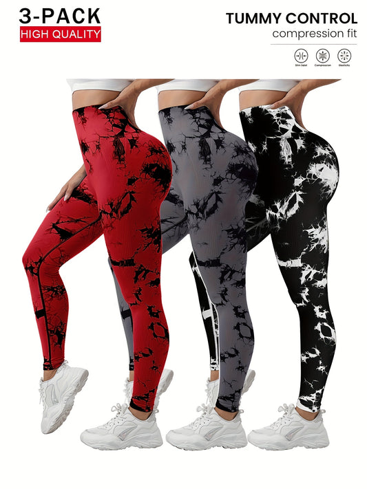 Wellness And Beauty Emporium Seamless Tie Dye Yoga Pants