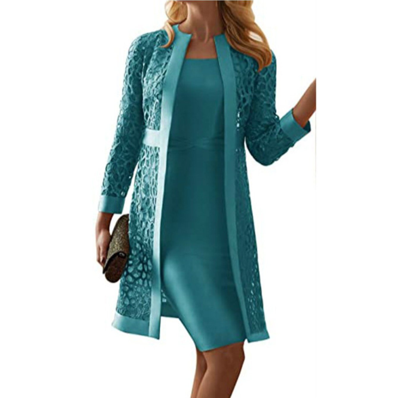 Wellness and Beauty Emporium Lace Cardigan Dress Set