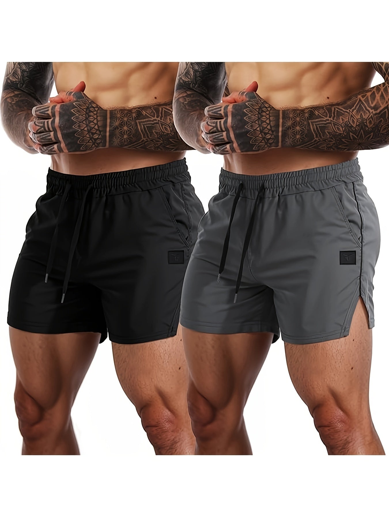 2 Pack Men's Gym Workout Shorts Quick Dry Lightweight Athletic