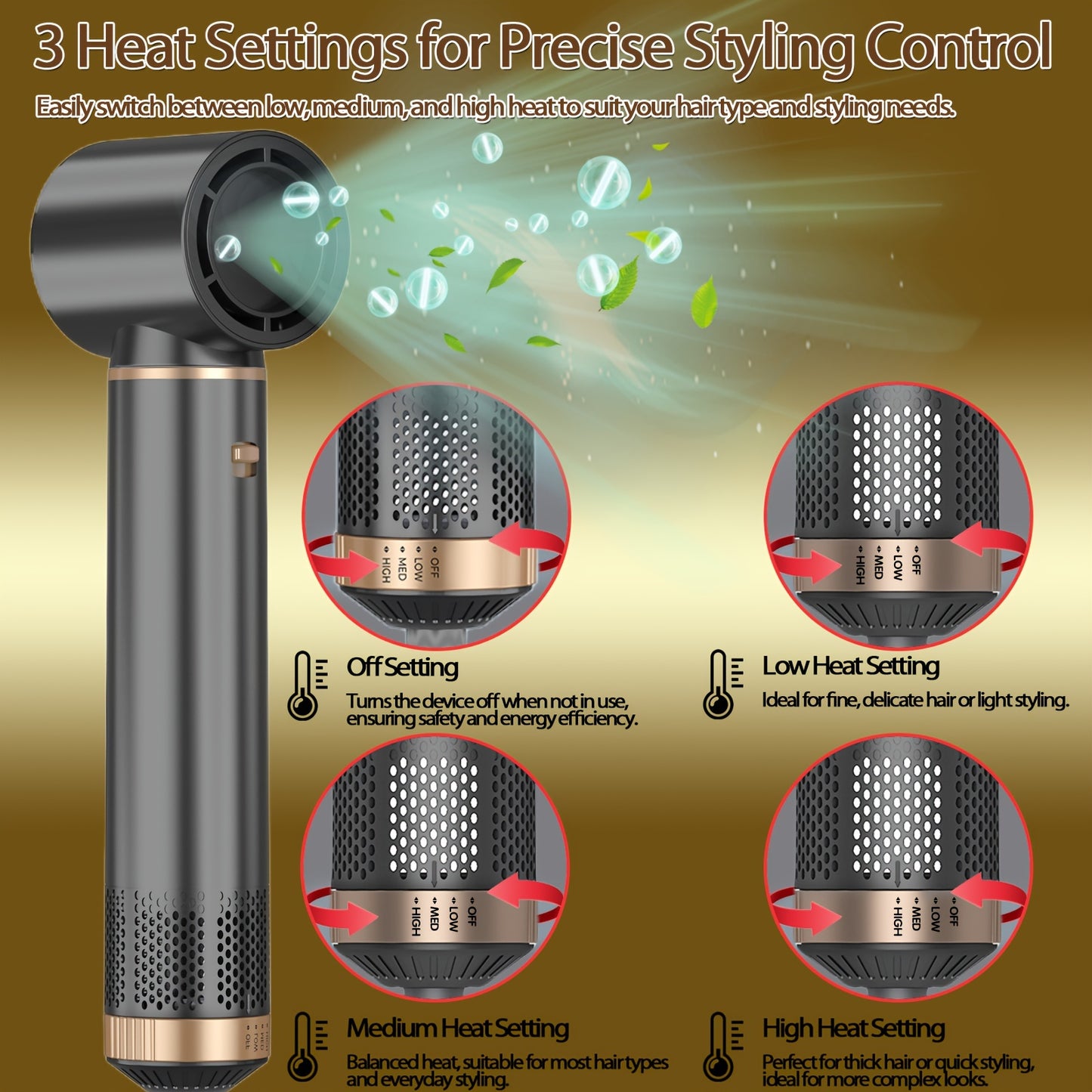 5-in-1 Hair Styler Brush With Heat Styling & Negative Ion Technology