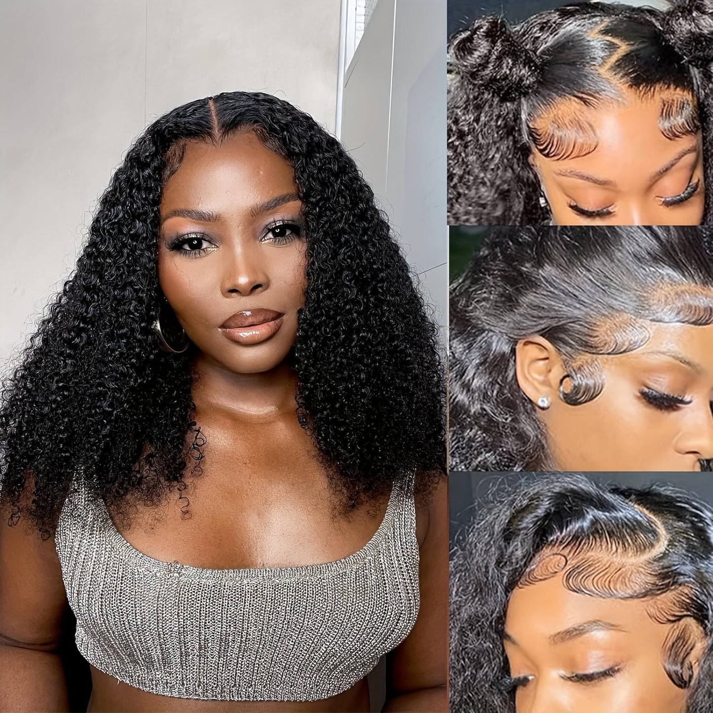 Curly Bob Wig Human Hair Glueless 13x6 Transparent Lace Frontal Wet and Wavy Short Jerry Curly Lace Front Bob Wigs for Black Women Pre Plucked Natural Hairline with Baby Hair 14 Inch