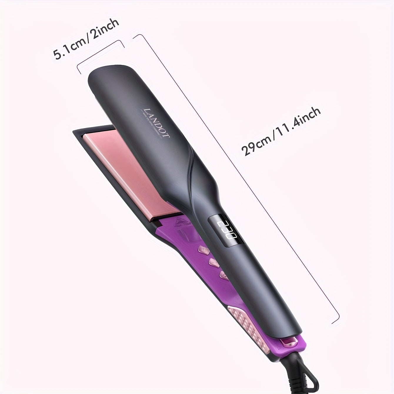 LANDOT Wide Flat Iron Hair Straightener 1.75 Inch for Thick Hair