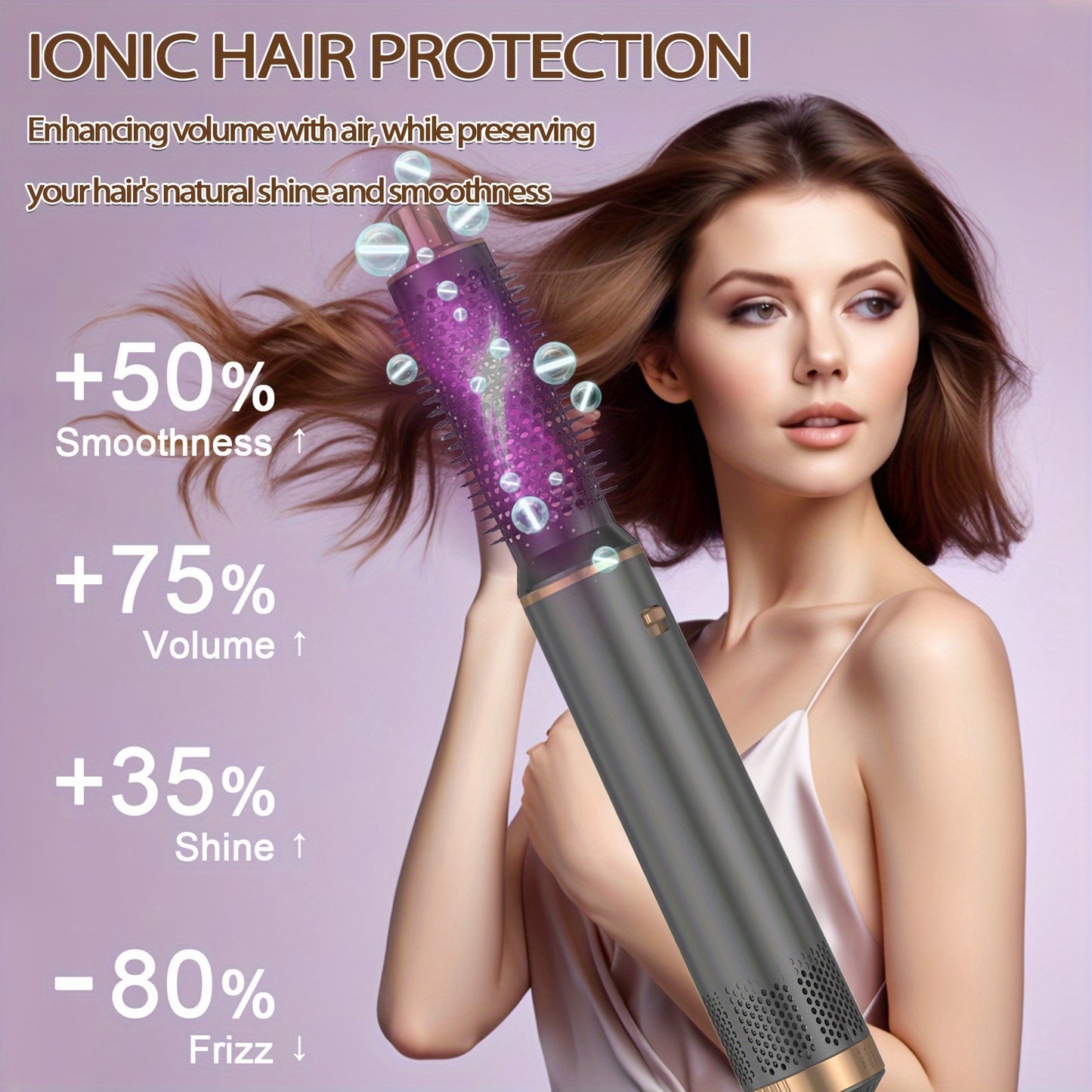 5-in-1 Hair Styler Brush With Heat Styling & Negative Ion Technology