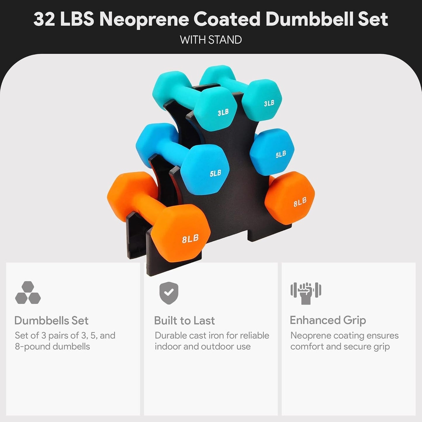BalanceFrom Dumbbell Set with Stand for Home Gym
