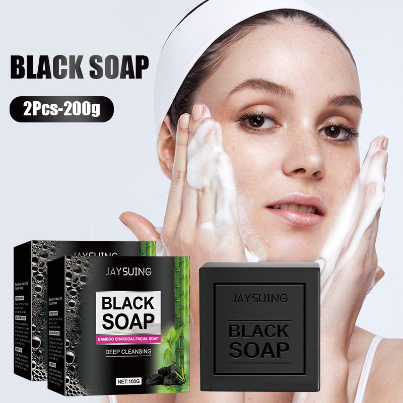 2pcs, 100g Handmade Bamboo Charcoal Soap for Skin Care