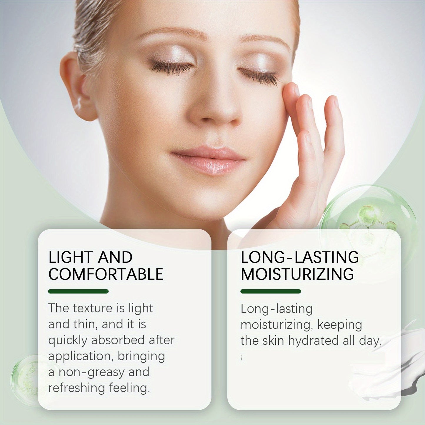 3pcs Green Tea Oil Control Moisturizer 50g Deep Moisturizing Cream